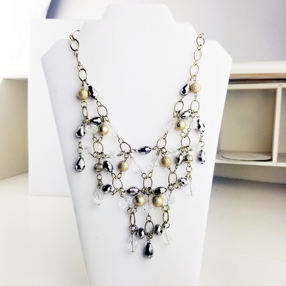 Erica Lyons Five Level Tiered Crystal Necklace NWT - Picture 8 of 12